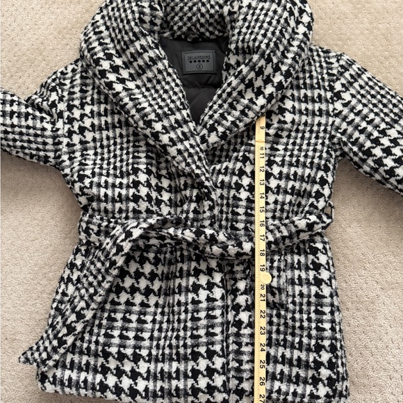 BLANK NYC Women Puffer BlackWhite Metallic Houndstooth Wrap Outerwear Coat-SMALL - Picture 13 of 14